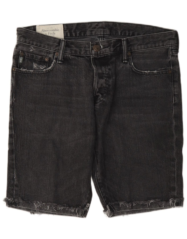 Abercrombie & Fitch Herren Jeansshorts W33 mittelgraue Baumwolle