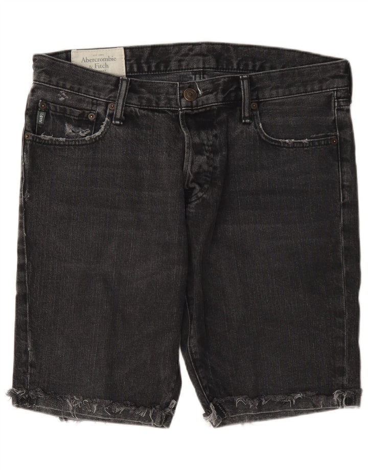 Abercrombie & Fitch Herren Jeansshorts W33 mittelgraue Baumwolle
