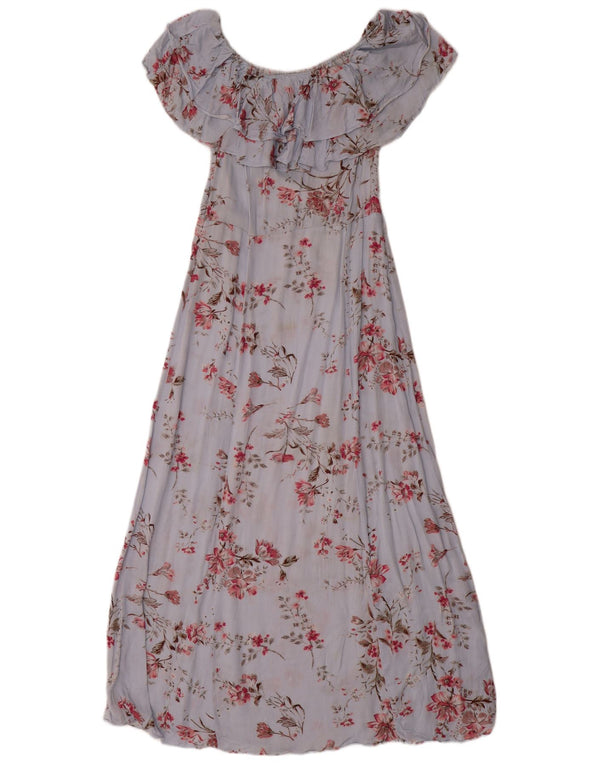 Zara Damen Maxikleid UK 6 XS Blau geblümt