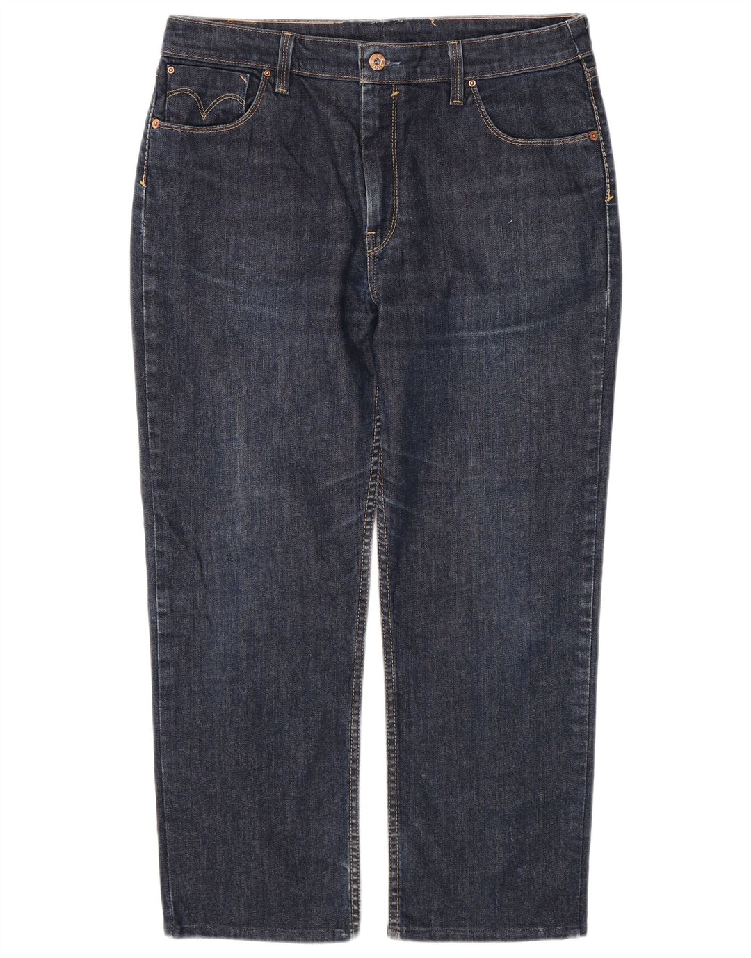Levi's Damen Crop Straight Jeans W34 L26 Marineblaue Baumwolle