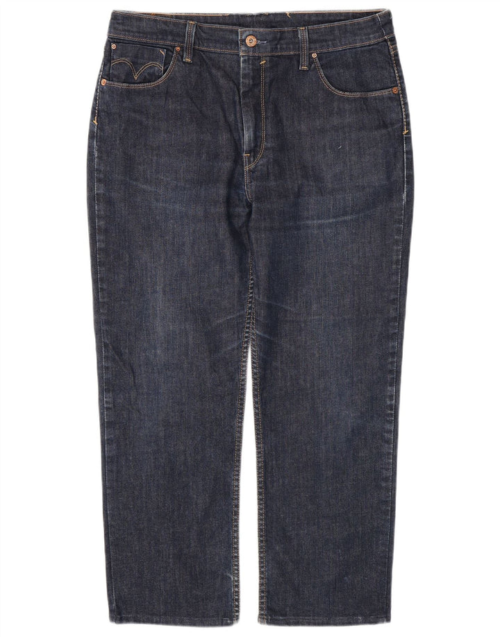 Levi's Damen Crop Straight Jeans W34 L26 Marineblaue Baumwolle