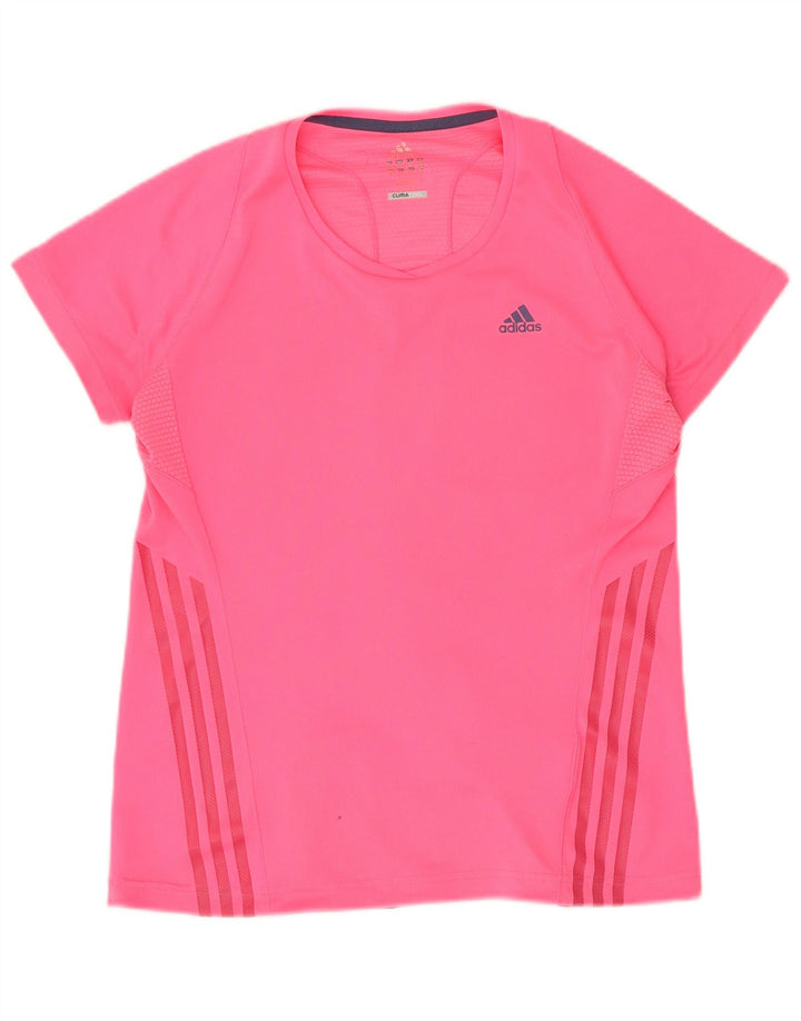 Adidas Damen Climacool T-Shirt Top UK 12 Mittelrosa Polyester