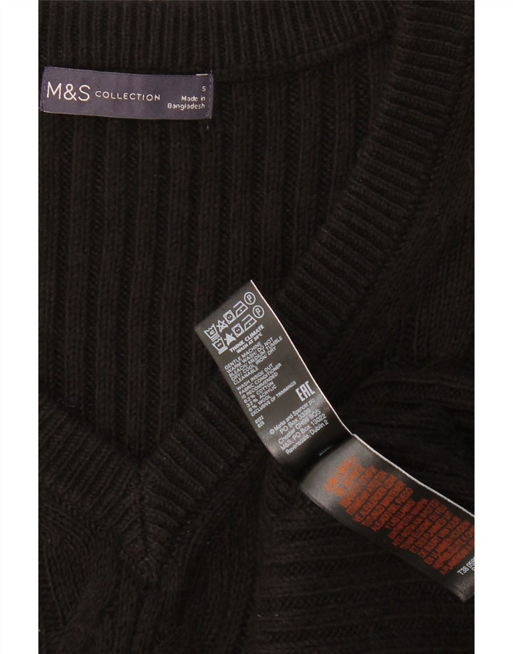 MARKS & SPENCER Damen-Tanktop in Übergröße, Gr. 10, Größe S, Schwarz, Baumwolle