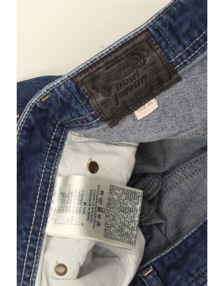 Diesel Damen Distressed Denim Shorts W34 Große blaue Baumwolle
