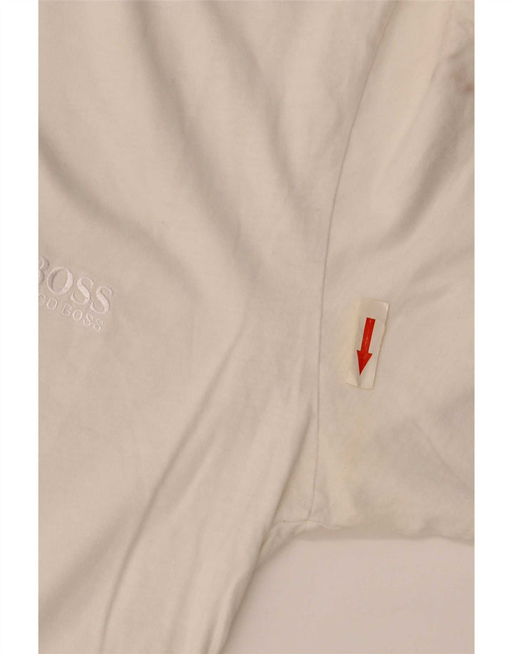 Hugo Boss Herren T-Shirt Top Small aus weißer Baumwolle
