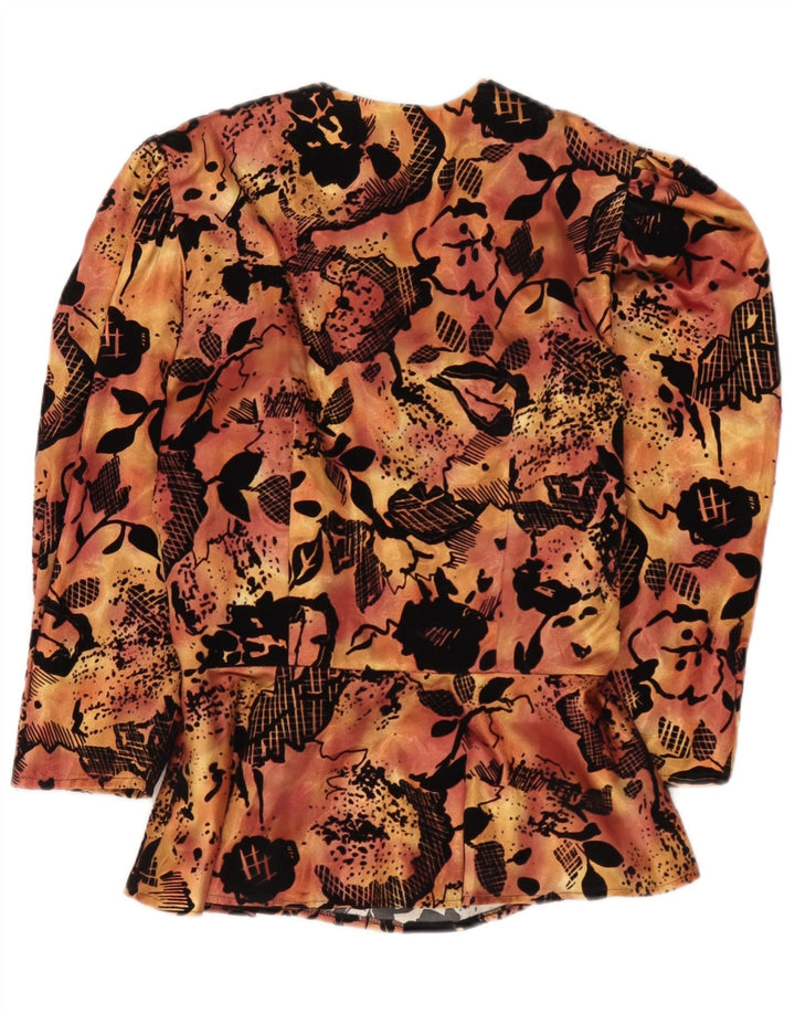 Dorette Damen-Blusenoberteil mit 3/4-Ärmeln, EU 38, mittleres Orange mit Blumenmuster