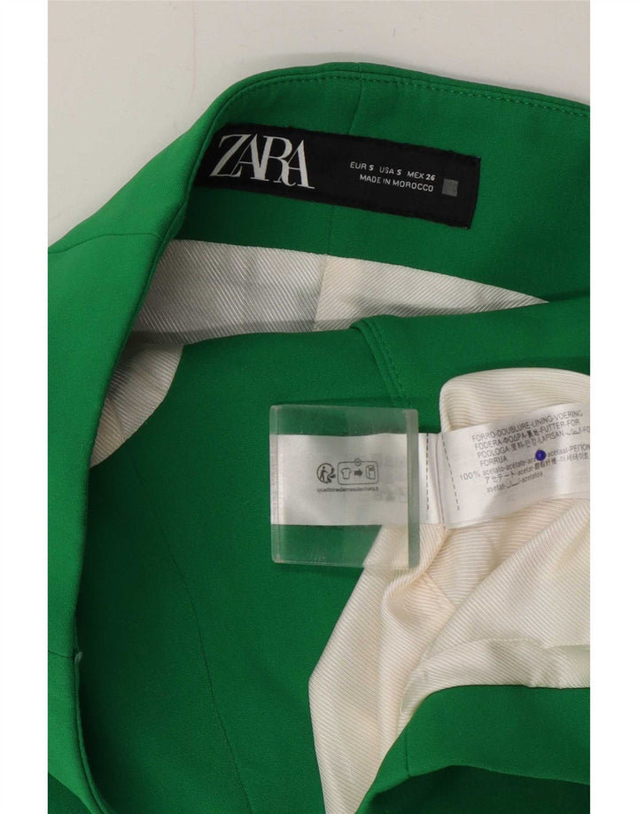 Zara Damen Crop Trägerloses Top UK 10 Small Grün