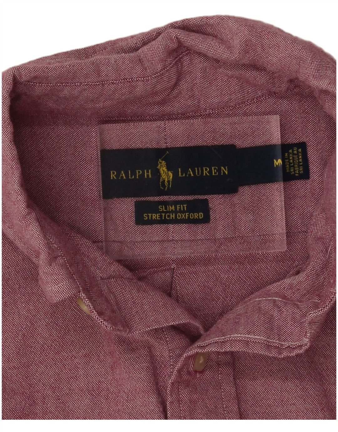 Ralph Lauren Slim-Fit-Hemd für Herren aus mittlerer burgunderroter Baumwolle