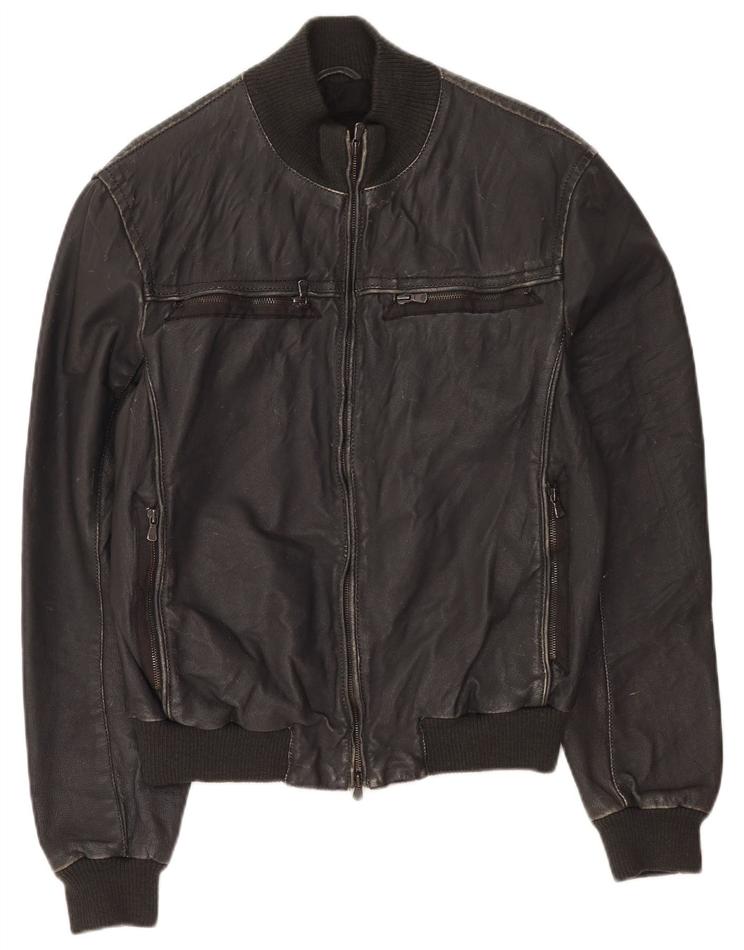 Vintage Herren Lederjacke IT 50 Großes schwarzes Leder