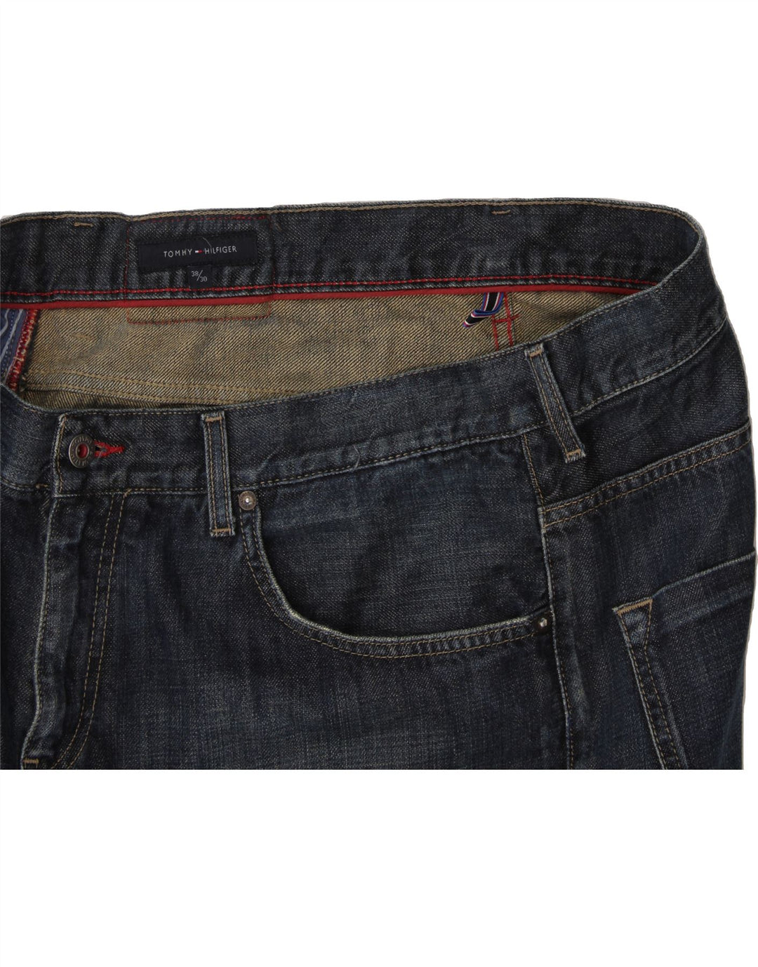 TOMMY HILFIGER Herren Bootcut Jeans W38 L30 Marineblau Baumwolle