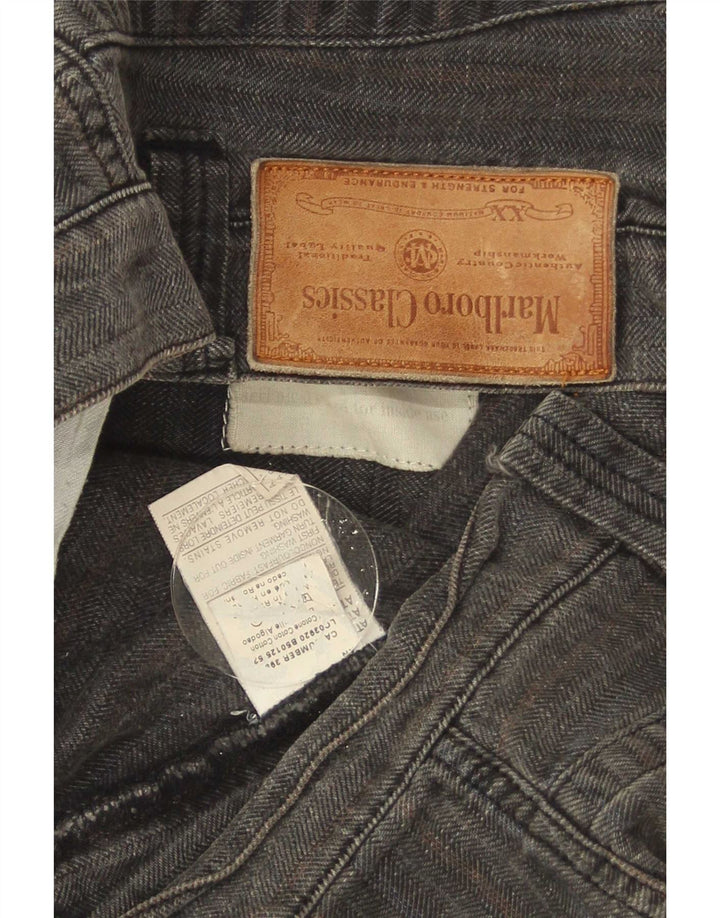 Gerade Herren-Chinohose von Marlboro Classics, W33, L31, graues Fischgrätenmuster