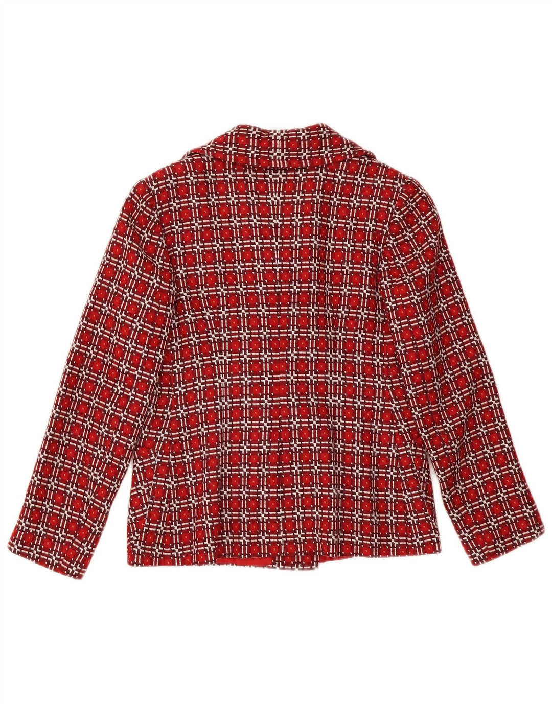 VINTAGE Damen Zweireihige Blazerjacke UK 6 XS Rot kariert
