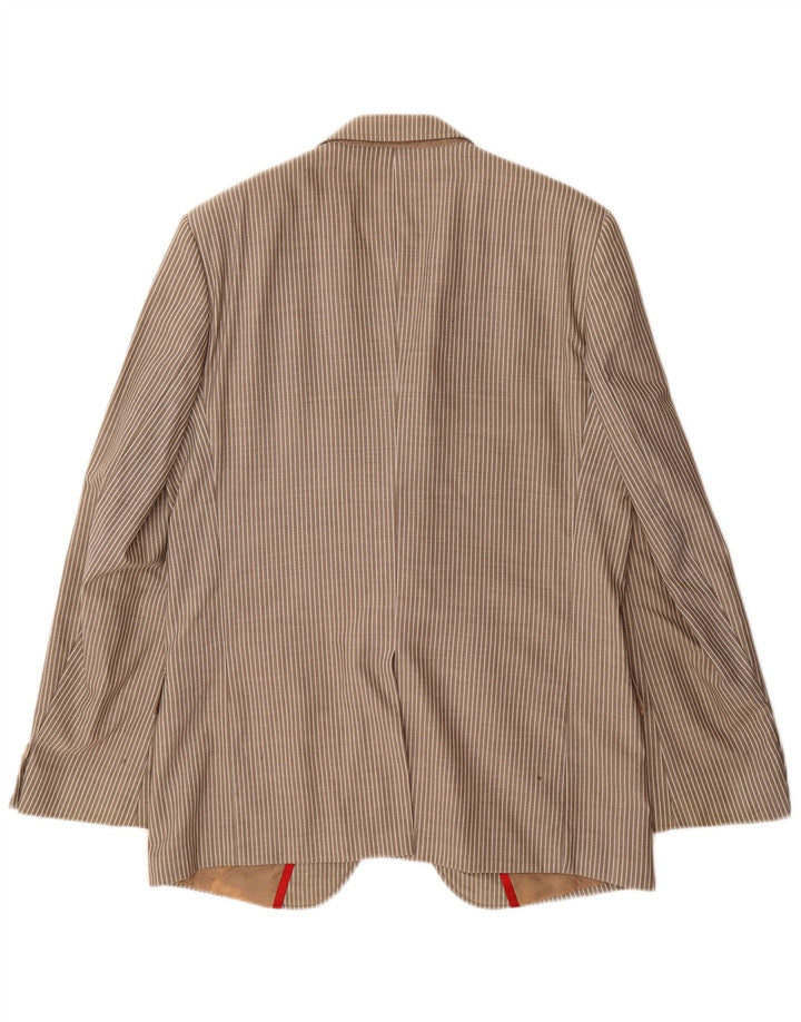 Hugo Boss Herren-Blazer mit 2 Knöpfen, EU 54, 2XL, graue Nadelstreifen-Schurwolle
