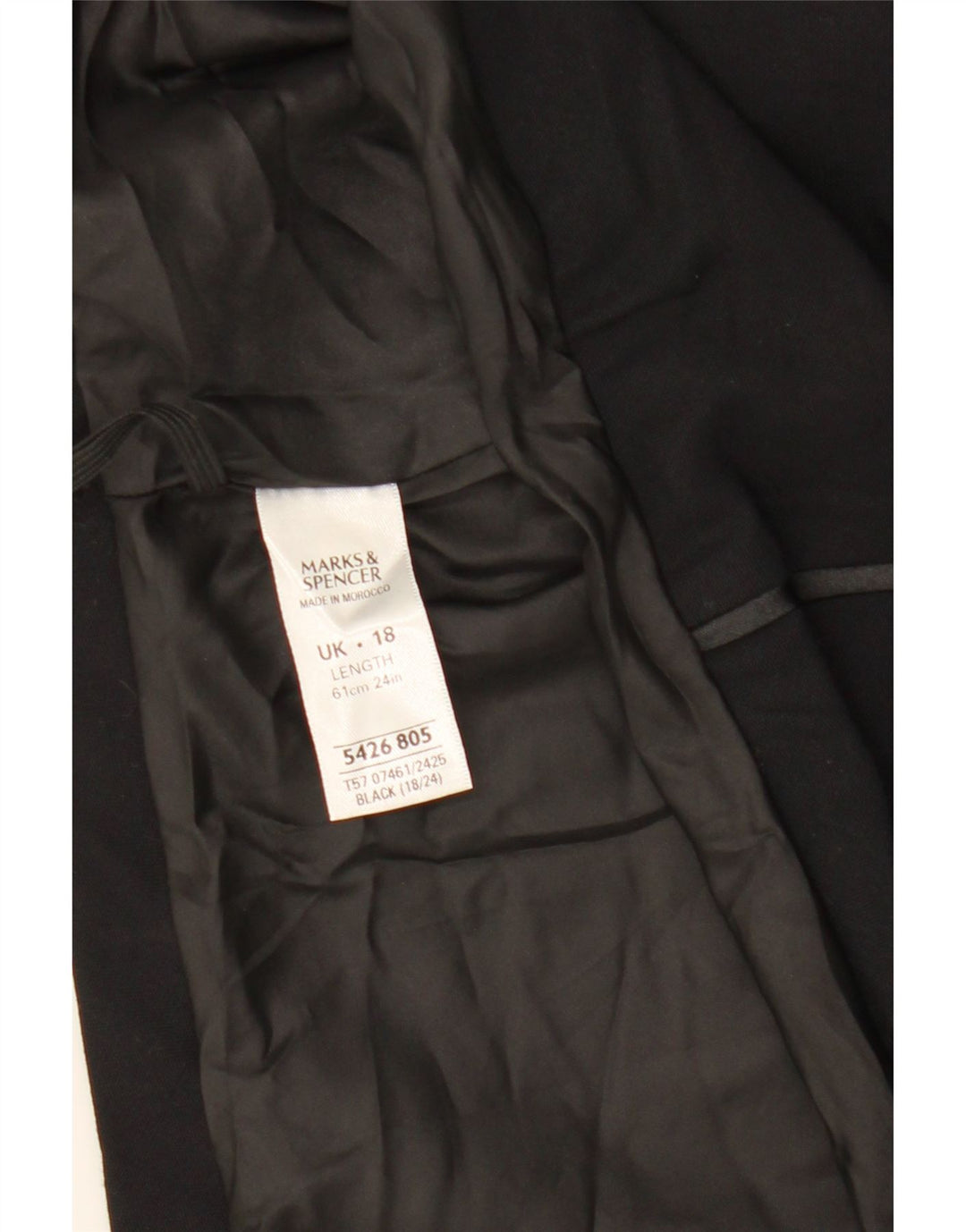 Marks & Spencer Damen A-Linienrock UK 18 XL W40 Schwarz Polyester
