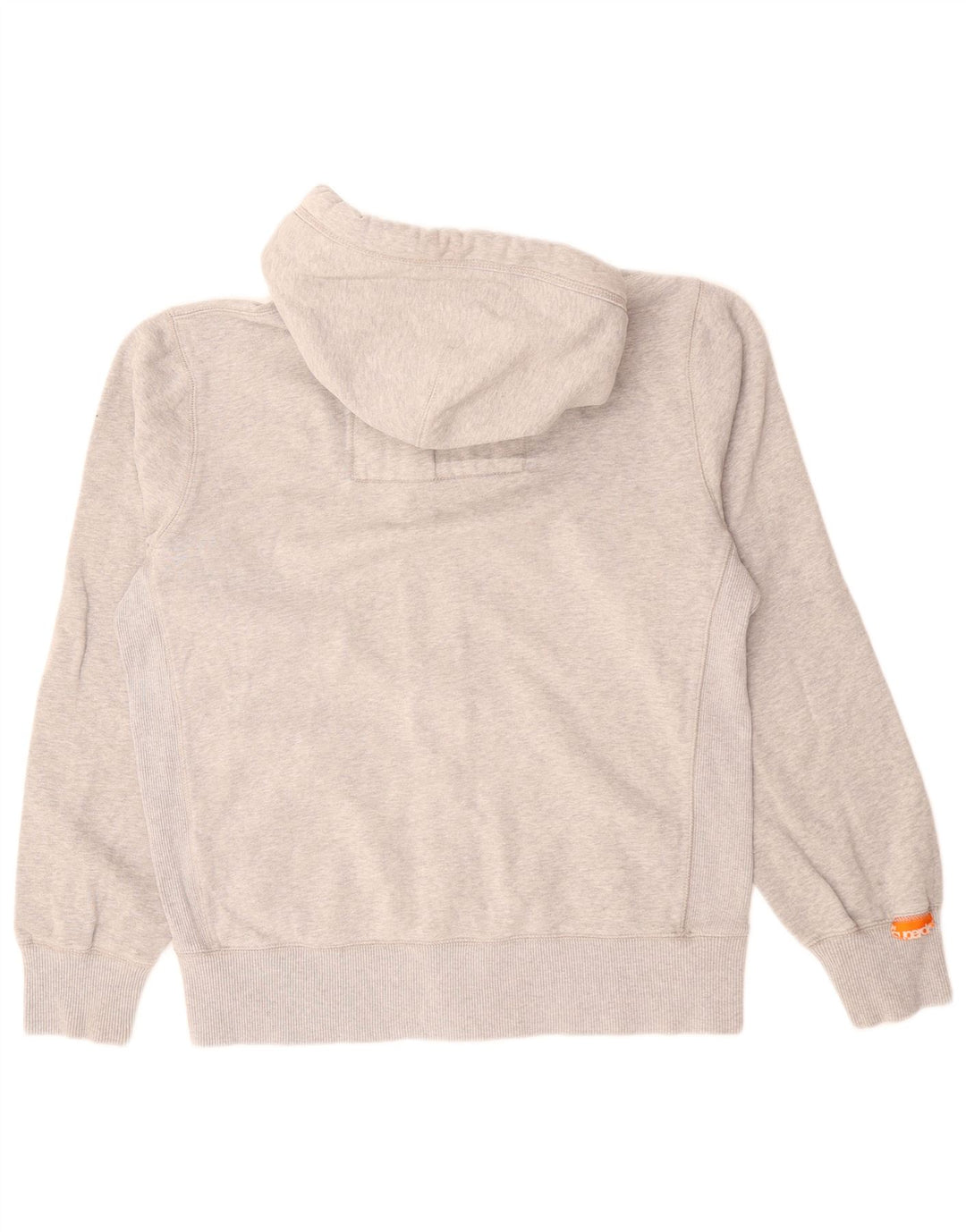 SUPERDRY Herren-Kapuzenpullover mit grafischem Reißverschluss, groß, aus grauer Baumwolle