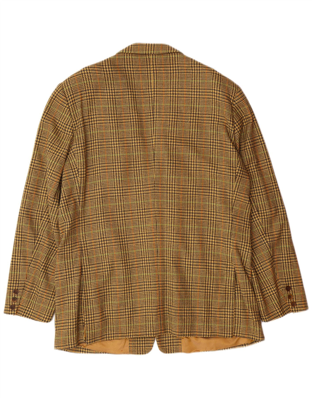 BYBLOS Herren-Blazer mit 3 Knöpfen, Größe 54, 2XL, gelber Hahnentrittmuster