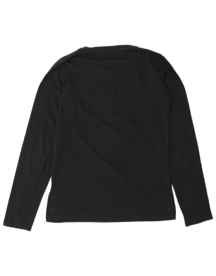 Trussardi Jeans Damen Graphic Top Langarm UK 12 Medium Schwarz