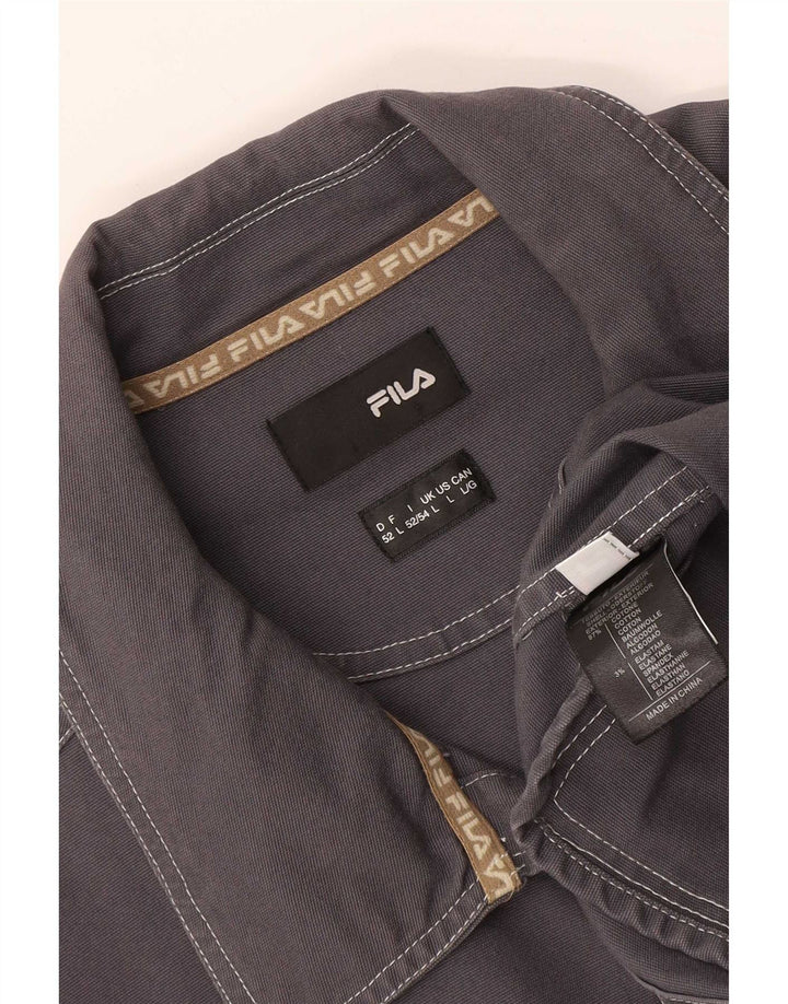 Fila Herren Utility Jacke UK 40 Large Grau Baumwolle