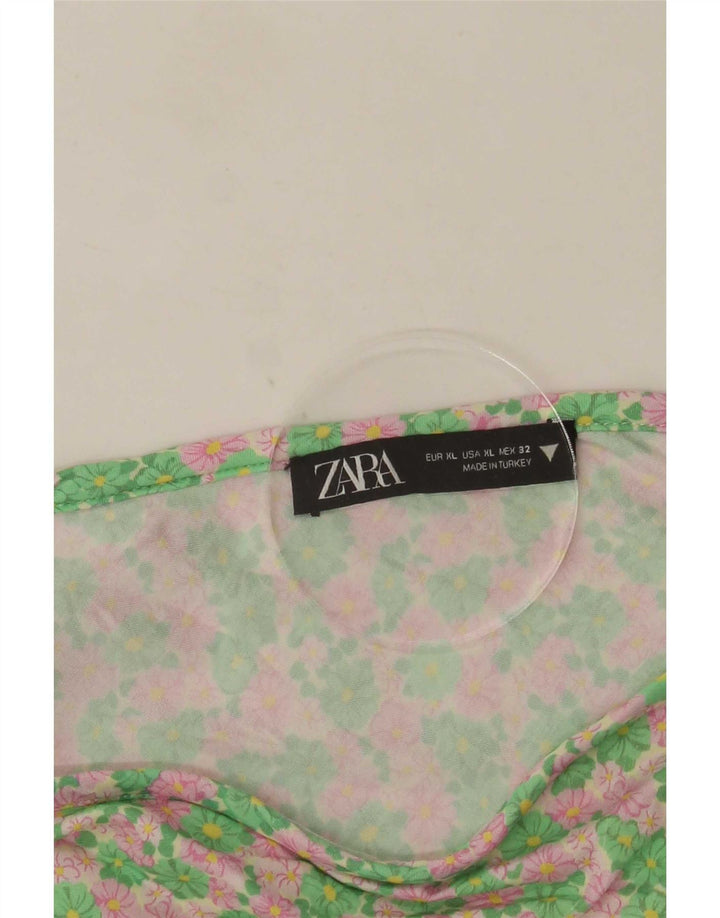 Zara Damen Minirock XL W32 Mehrfarbig geblümt