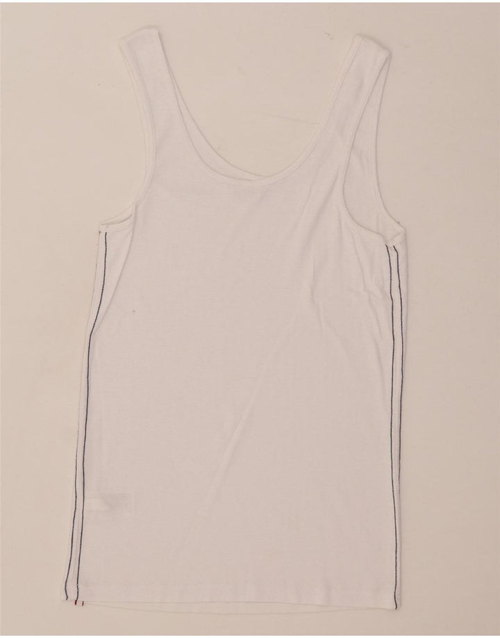 Kangaroos Damen Weste Top UK 14/16 Large Weiße Baumwolle