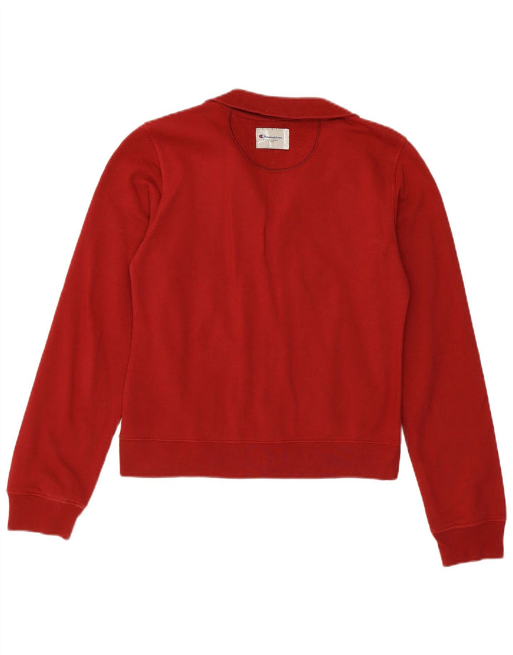 CHAMPION Womens Crop Graphic Trainingsanzug Top Jacke UK 10 Small Burgund