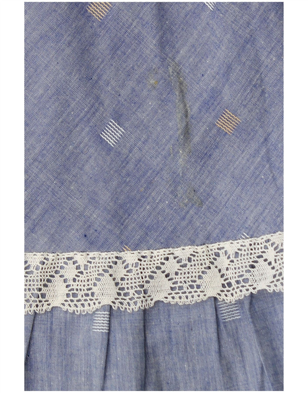 Vintage Damen Maxirock W28 Mittelblau gefleckt