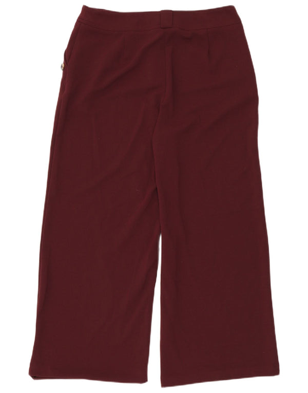 Lipsy Damen-Freizeithose mit hoher Taille und weitem Bein, W32, L28, kastanienbraunes Polyester