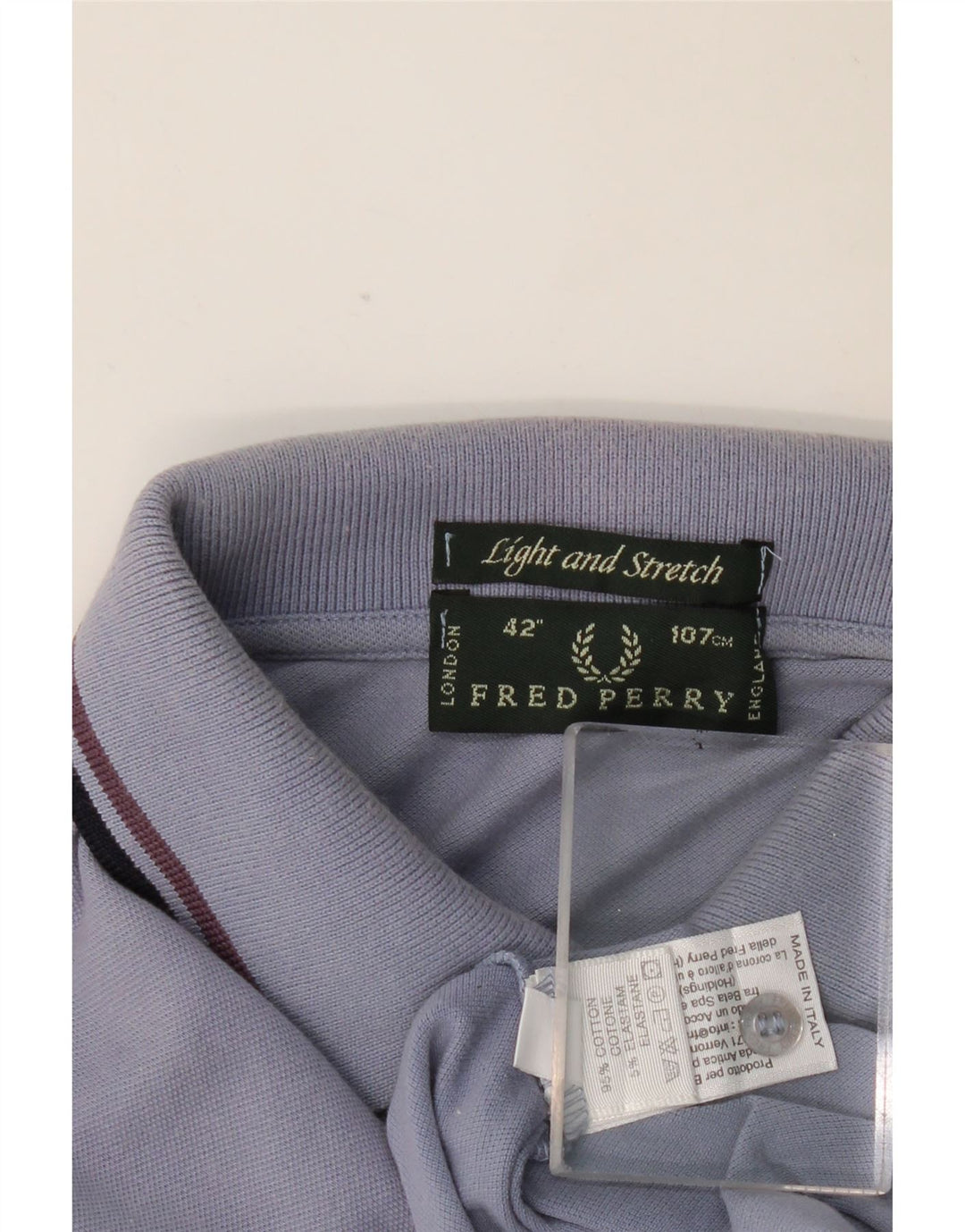 FRED PERRY Herren-Langarm-Poloshirt aus mittelblauer Baumwolle