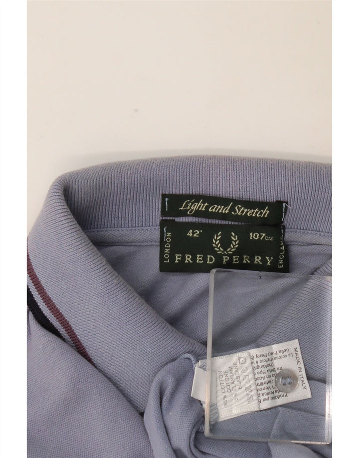 FRED PERRY Herren-Langarm-Poloshirt aus mittelblauer Baumwolle