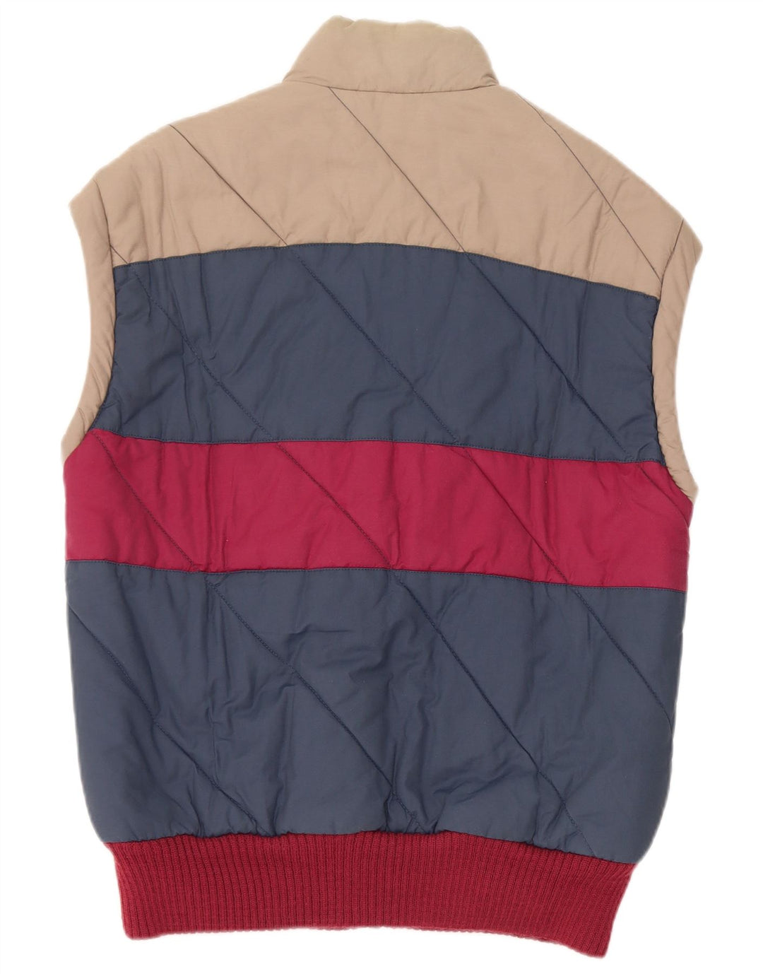 Ellesse Herren Wattierte Weste IT 48 Mittelblaue Colourblock-Baumwolle