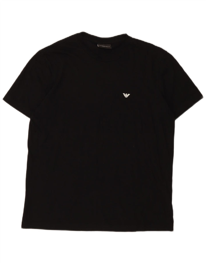 Emporio Armani Herren T-Shirt Top Medium Schwarz Baumwolle