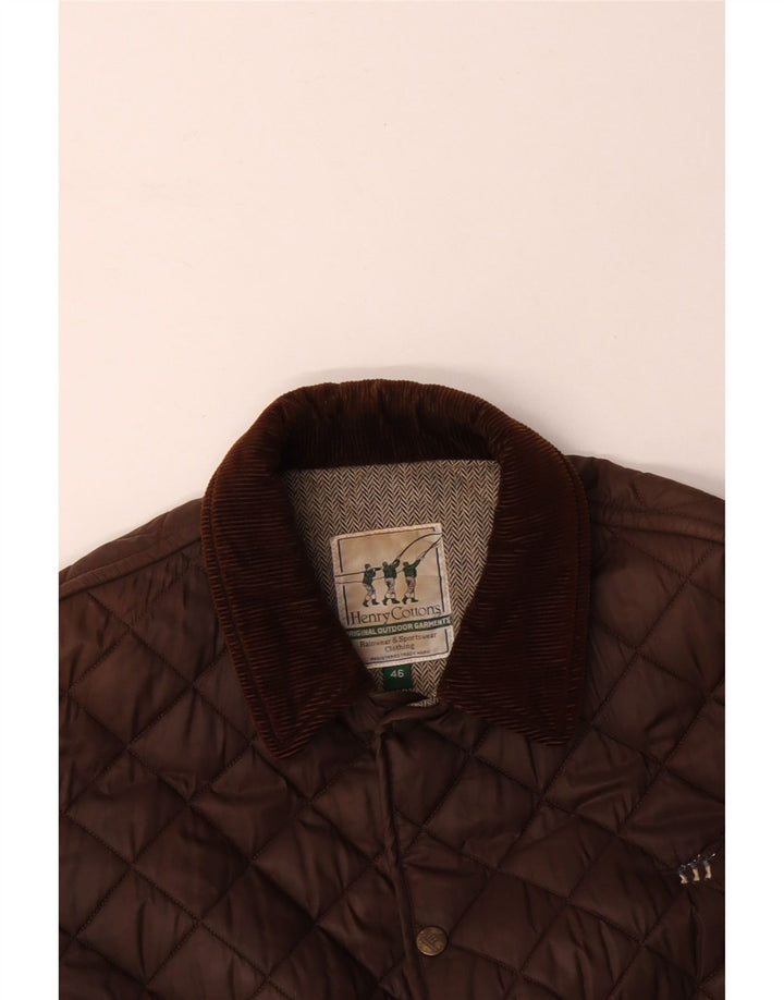 HENRY COTTONS Herren Steppjacke UK 46 3XL Braunes Nylon
