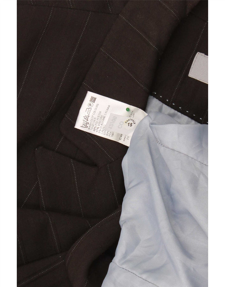 Marks & Spencer Damenmantel UK 20 2XL Braunes Nadelstreifen-Polyester