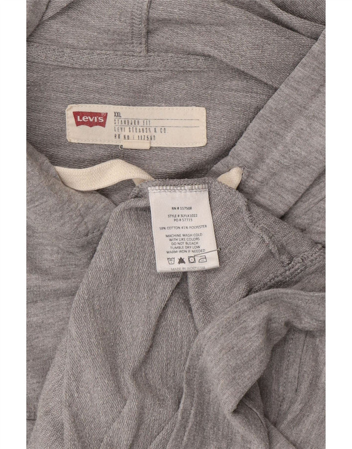 Levi's Herren-Trainingsjacke mit Kapuze, 2XL, graue Baumwolle
