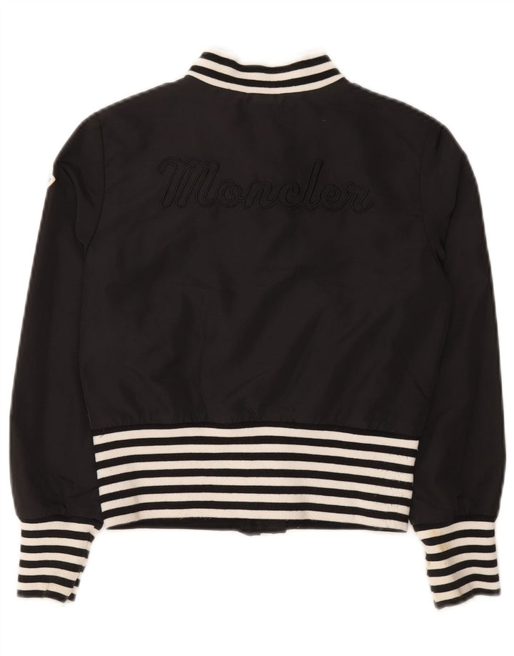 Moncler Crop Bomberjacke für Mädchen, 9–10 Jahre, schwarz gestreift, Polyamid