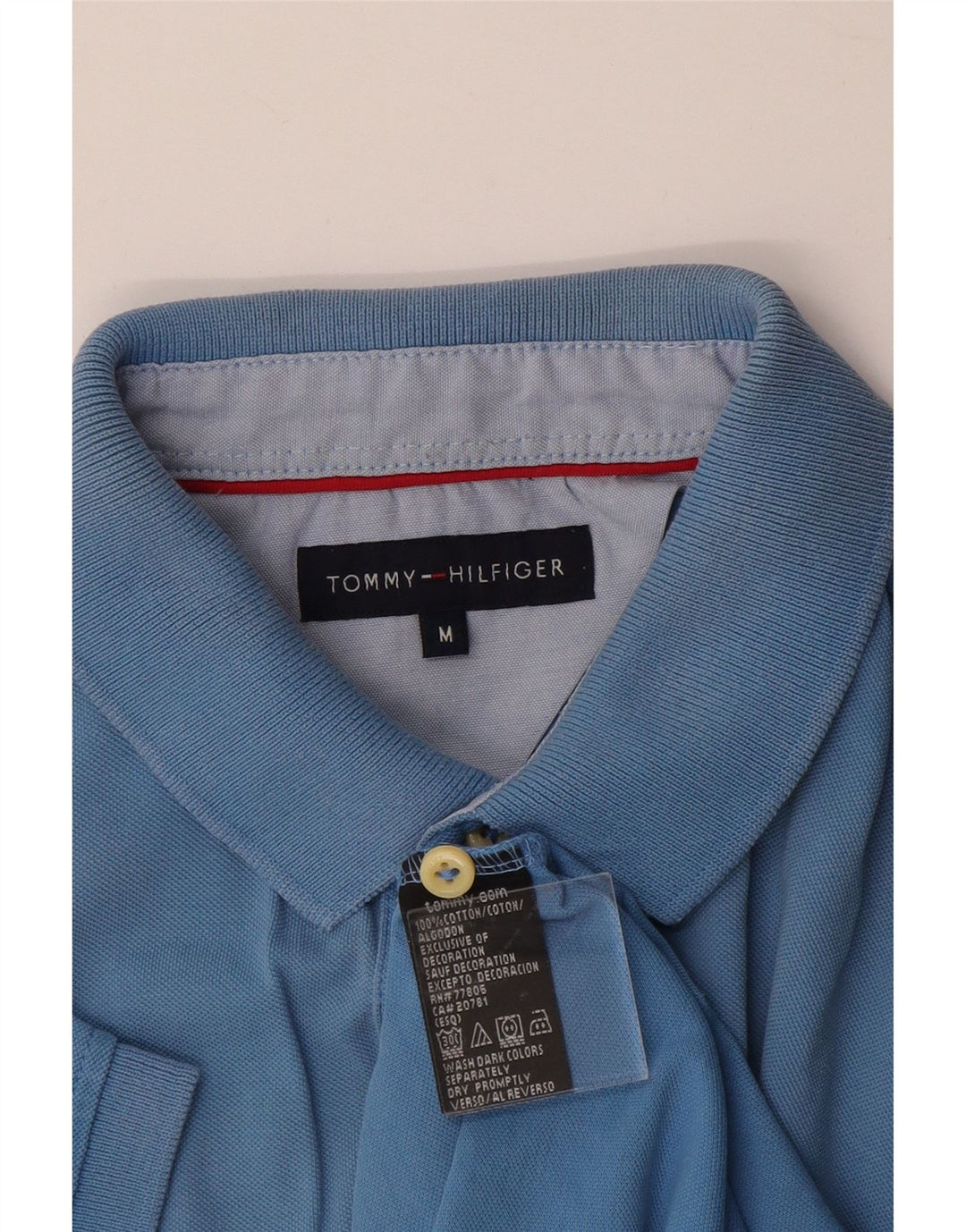 TOMMY HILFIGER Herren Poloshirt mittelblaue Baumwolle