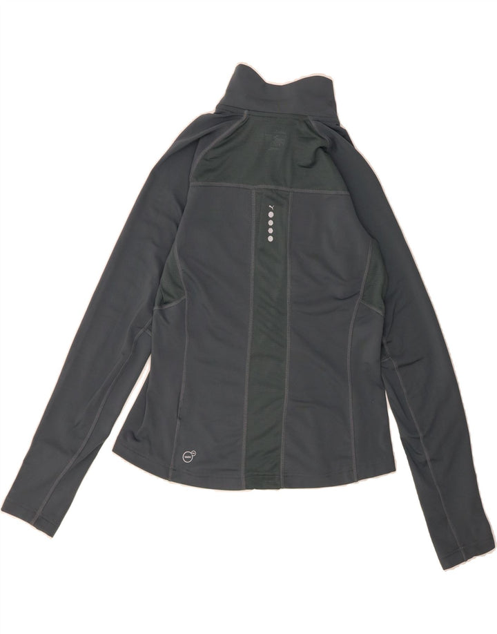 PUMA Womens Zip Neck Pullover Tracksuit Top UK 12 Medium  Grey Geometric Vintage Puma and Second-Hand Puma from Messina Hembry 