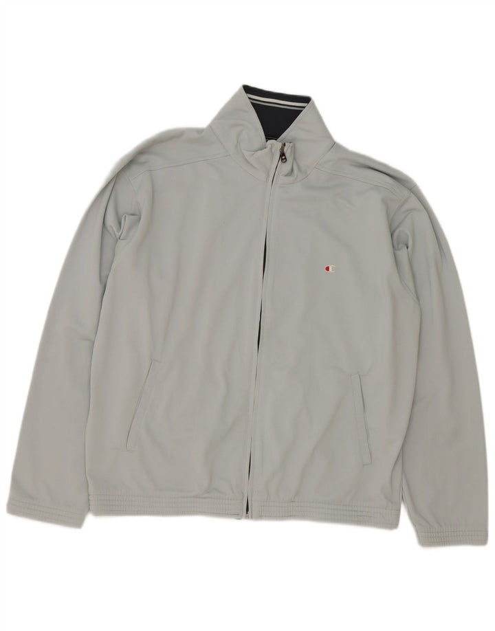 Champion Herren-Trainingsanzugoberjacke aus mittelgrauem Polyester
