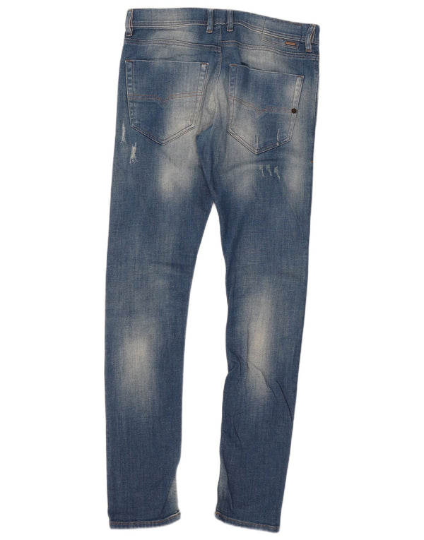 Diesel Herren Tepphar Distressed Carrot Slim Jeans W30 L32 Blaue Baumwolle