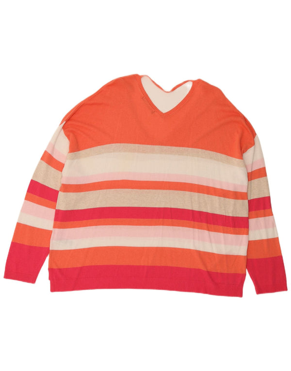 Marks & Spencer Womens V-Neck Jumper Sweater UK 24 4XL Multicoloured