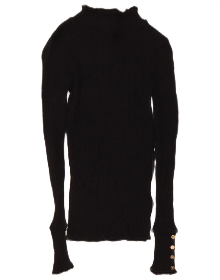 Topshop Damen-Pullover mit Rollkragen, Gr. 8, Schwarz, Viskose
