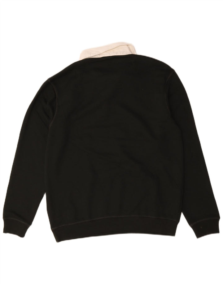 Zara Herren-Sweatshirt mit Rollkragen, Größe S, schwarze Baumwolle