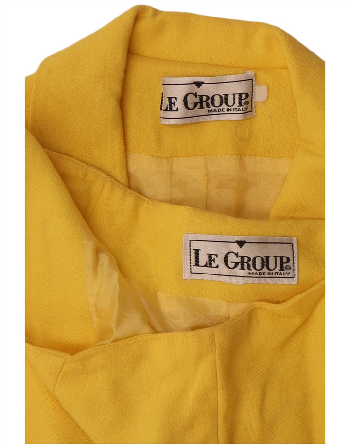 Le Group Damen 2-teiliges Rock-Set mit 6 Knöpfen, UK 12, Mittel W28, gelbe Wolle