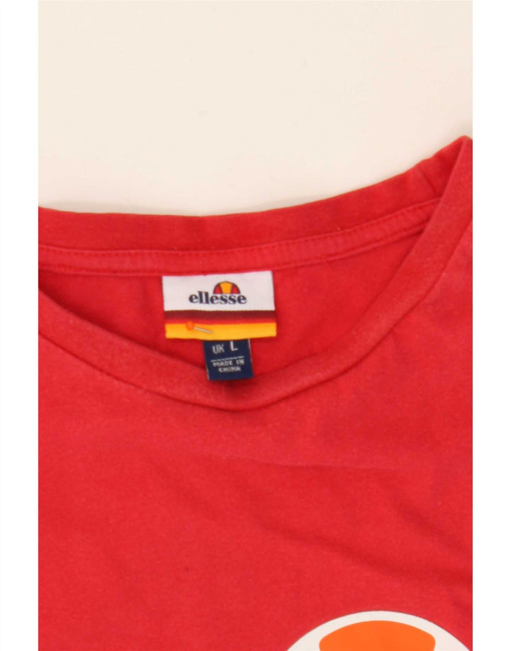 Ellesse Herren-T-Shirt mit Grafik, Größe L, Rot