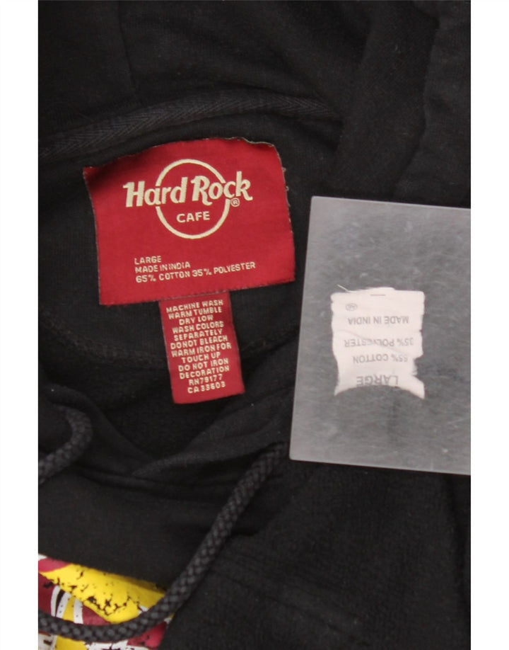 HARD ROCK CAFE Herren-Kapuzenpullover mit Wiener Grafik, groß, aus schwarzer Baumwolle