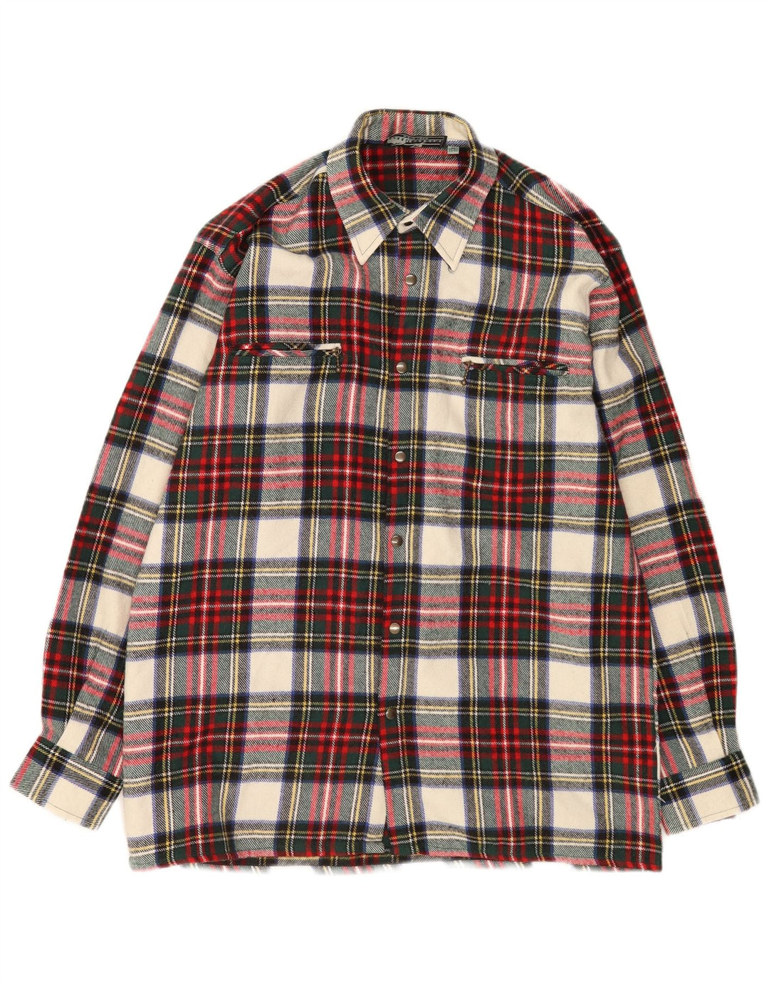 Vintage Herren Flanellhemd Größe 39/40 Mittelrot karierte Wolle