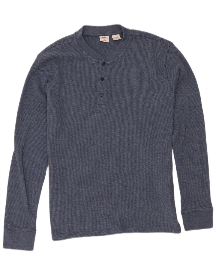 Levi's Herren-Oberteil mit Standard-Passform, langärmelig, mittelmarineblau, Baumwolle