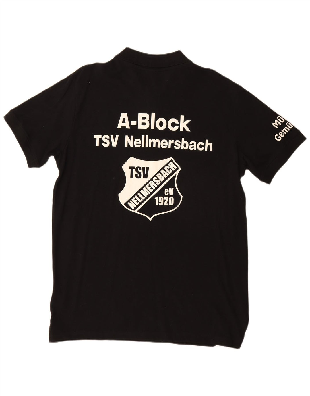 Kappa Herren-Poloshirt mit Grafik, groß, schwarze Baumwolle