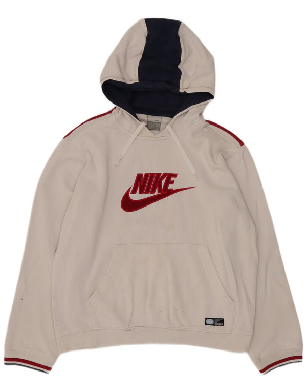 Nike Herren Graphic Hoodie Pullover UK 36/38 Small Weiß Colourblock Sports