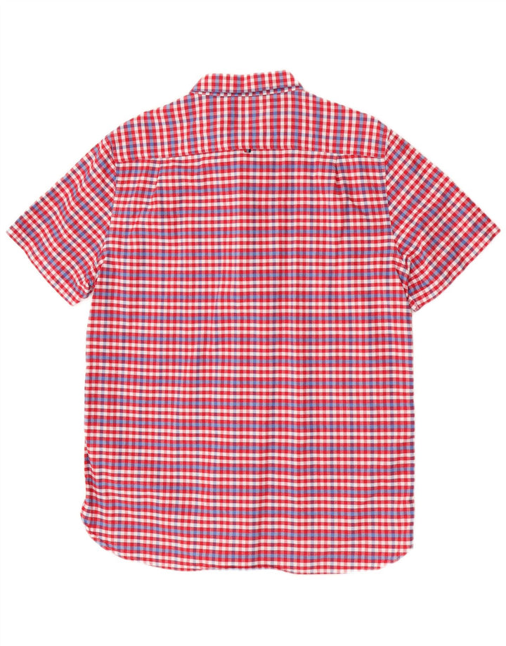Superdry Herren-Kurzarmhemd 2XL aus roter Gingham-Baumwolle